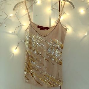 Sequin Beige sparkly party tank! ✨